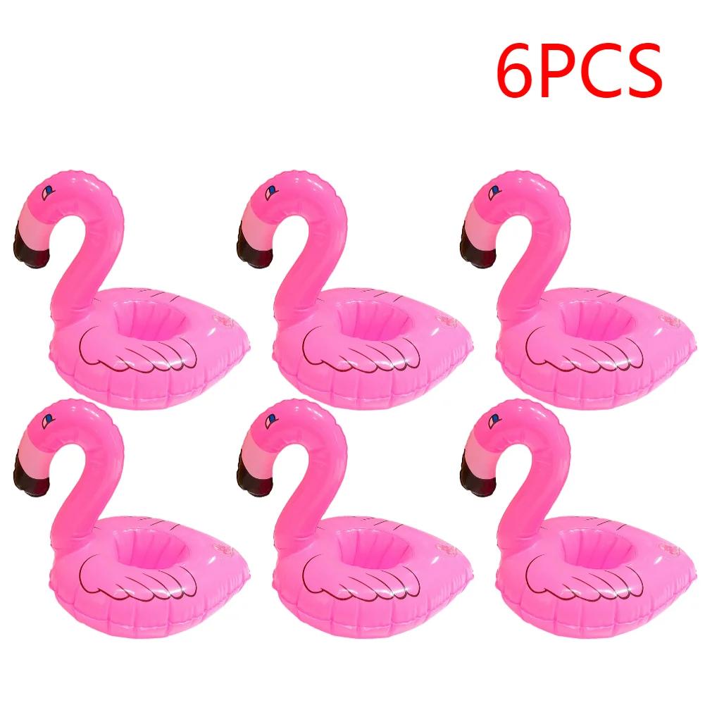 1-20 Pcs Inflatable Drink Cup Holder Tropical Flamingo Party Decoration Swimming Pool Toys PVC Floating Beverage Cup Holder Tray