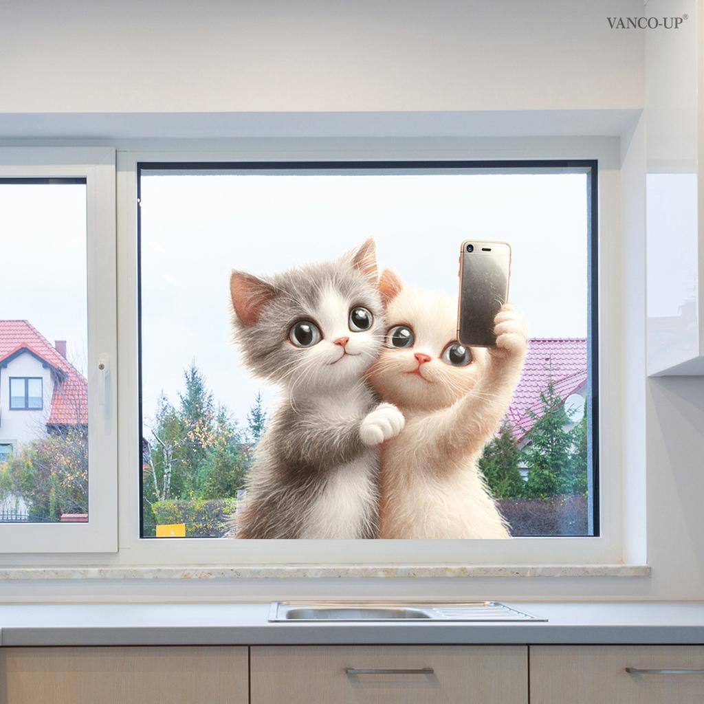 Creative Cartoon Animal Butterfly Static Window Stickers, No Glue Removable Glass Decals for Home Decor