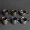 Japanese kiln blackened gold handle master tea cup handmade retro stoneware coffee milk tea cup