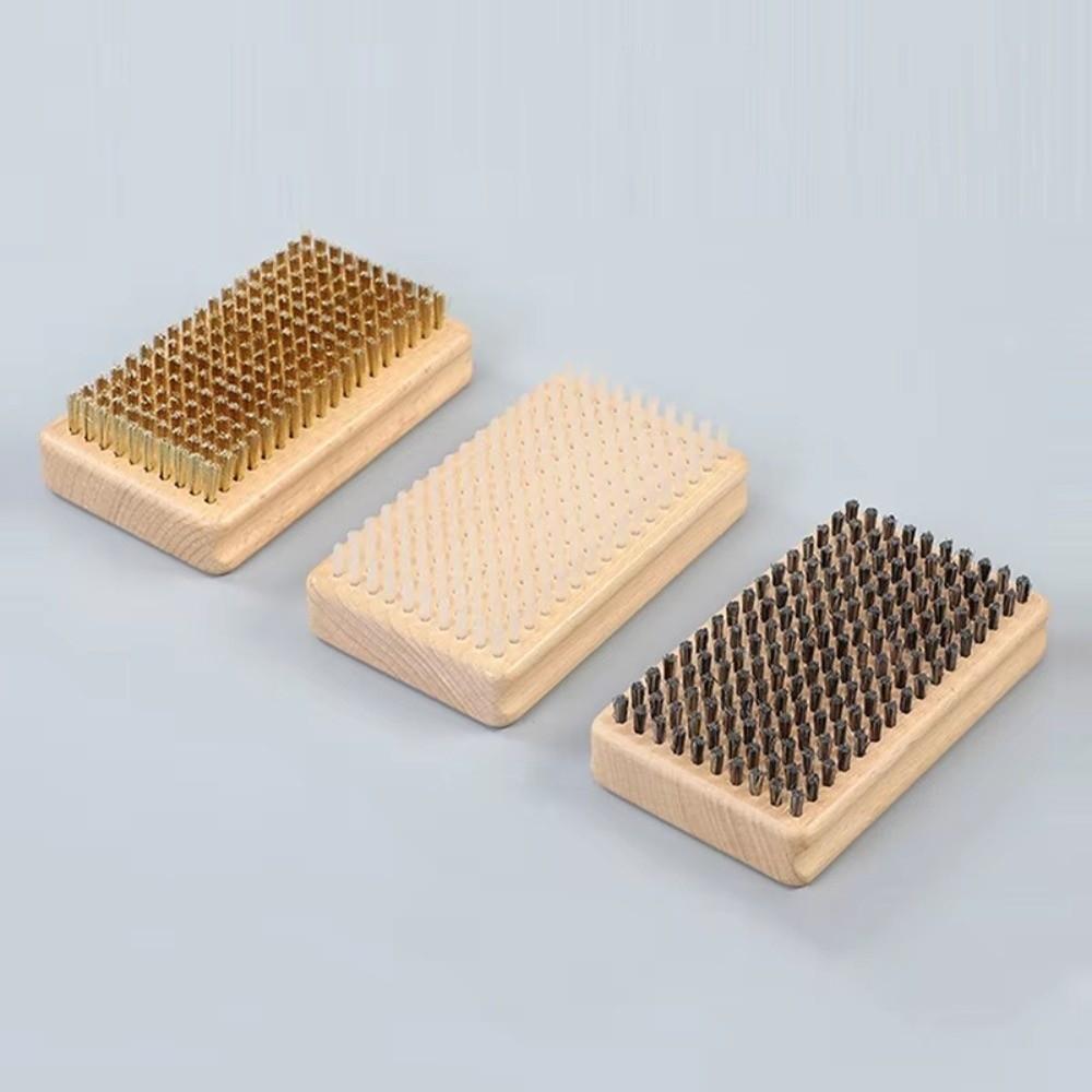 Nylon Bristle Ski Waxing Brush Wooden Handle Snowboard Wax Brush Snowboard Care