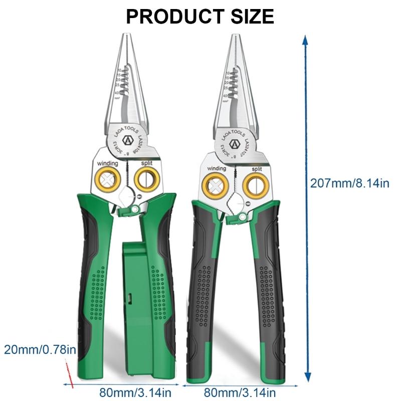 Multifunctional Wire Stripping Pliers Stainless Steel Cable Cutter Scissors With Comfortable Grip for Home Workshop Use