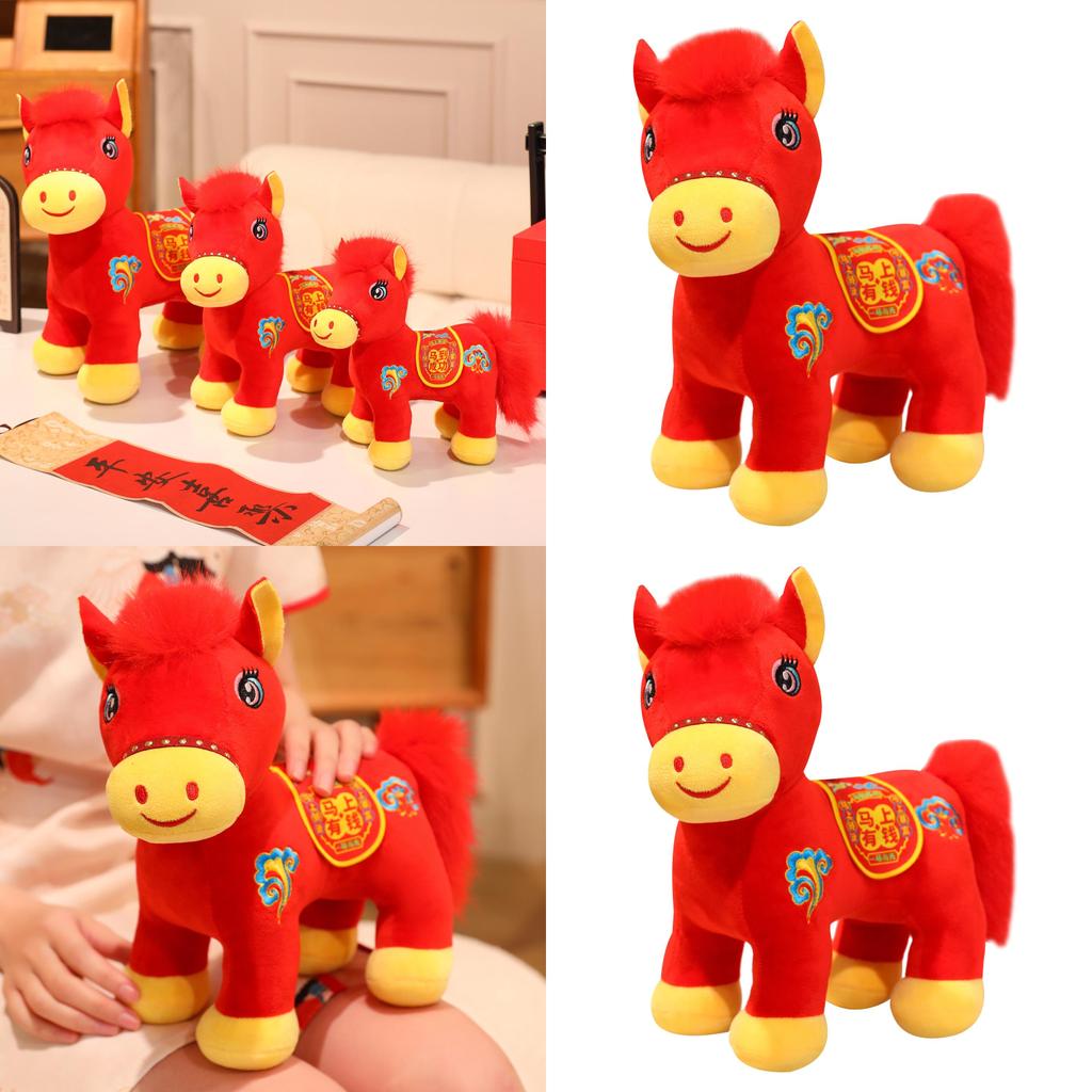 Plush Horse Animal Figurine With Pp Cotton Filling For Year Of The Horse Celebration And Gift Giving