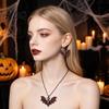 Unique Dark Aesthetic Jewelry Gothic Bat Halloween Accessory Vintage Punk Necklace Viking Durable Vampire Style Accessories Dangle Drop Earrings for