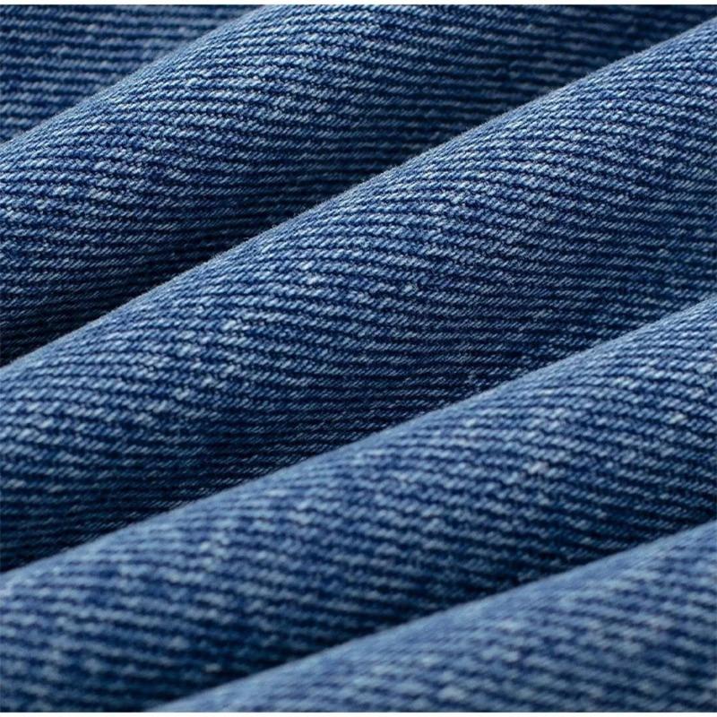 Women's Blue High Waist Jeans Fashion Clashing Color Splicing Wide Leg Flared Pants Loose Straight Trousers