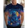 T-shirt da uomo a maniche corte con girocollo e stampa 3D, taglie forti, T-shirt casual estiva