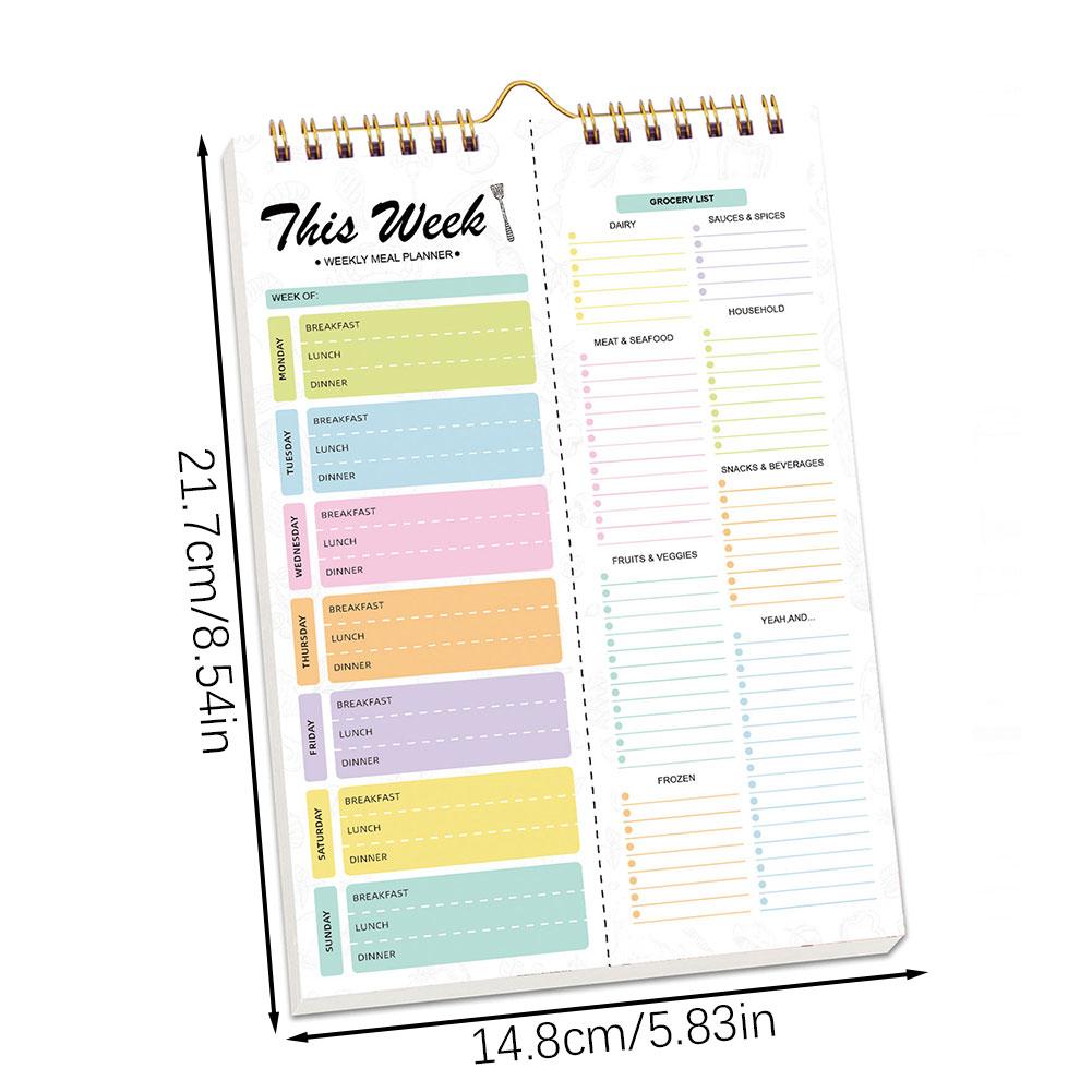 Breakfast Lunch Dinner Weekly Meal Planner With Shopping List 52 Sheets Meal Planner Hanging Food Menu For Health Life-style