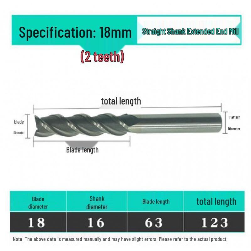 Jinfeng Extended 2-Flute Straight Shank Milling Cutter (3 to 20mm)