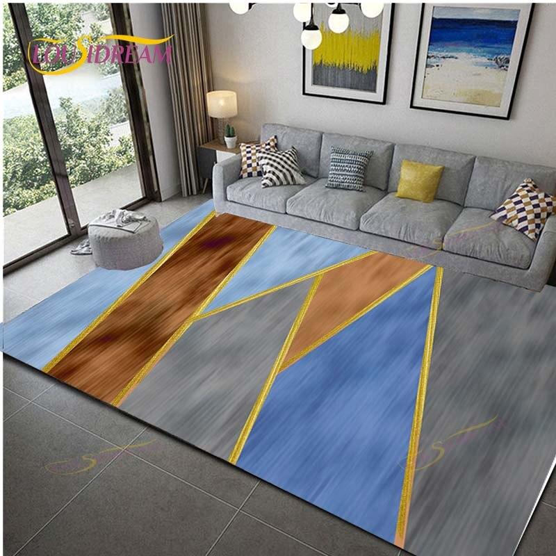 Geometric Carpet for Living Room Velvet Rug Kids Bedroom Bedside Rugs Soft Square Fluffy Carpets Home Sofa Table Decor Mat