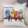 Double Print Cute Cartoon Funny Parrot Pillow Case Decor Animal  Pillowcase Soft Short Plush Cushion Cover for Home Sofa Car