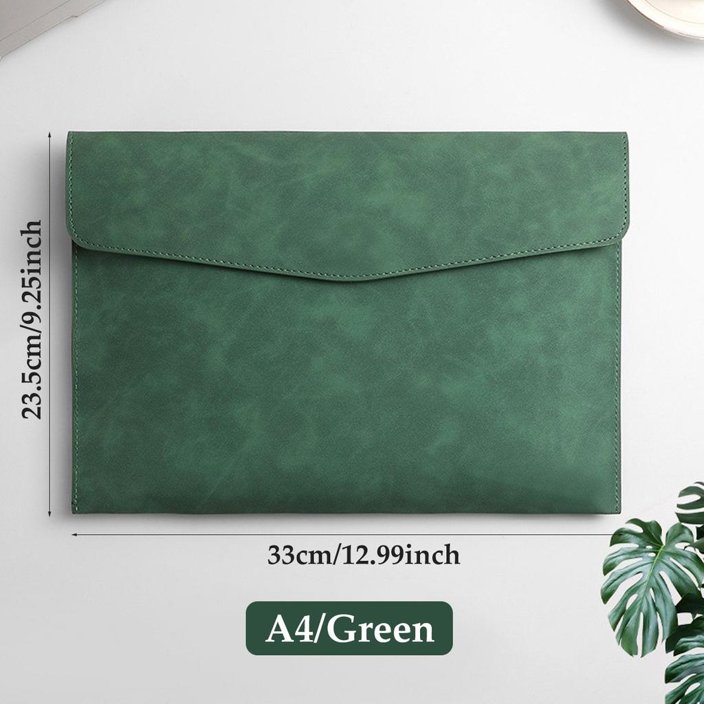 1pcs Leather A4 File Bag Waterproof Wear-resistant Ultra-large Capacity Folder Business Office School File Storage Supplies