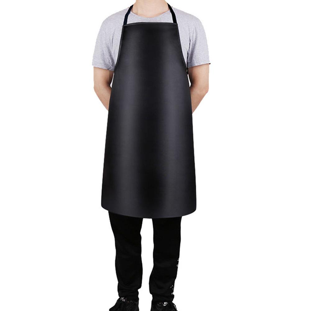 Oil-proof Chef Apron PU Leather Nail Art Cafe Workwear Durable Kitchen Apron  Unisex
