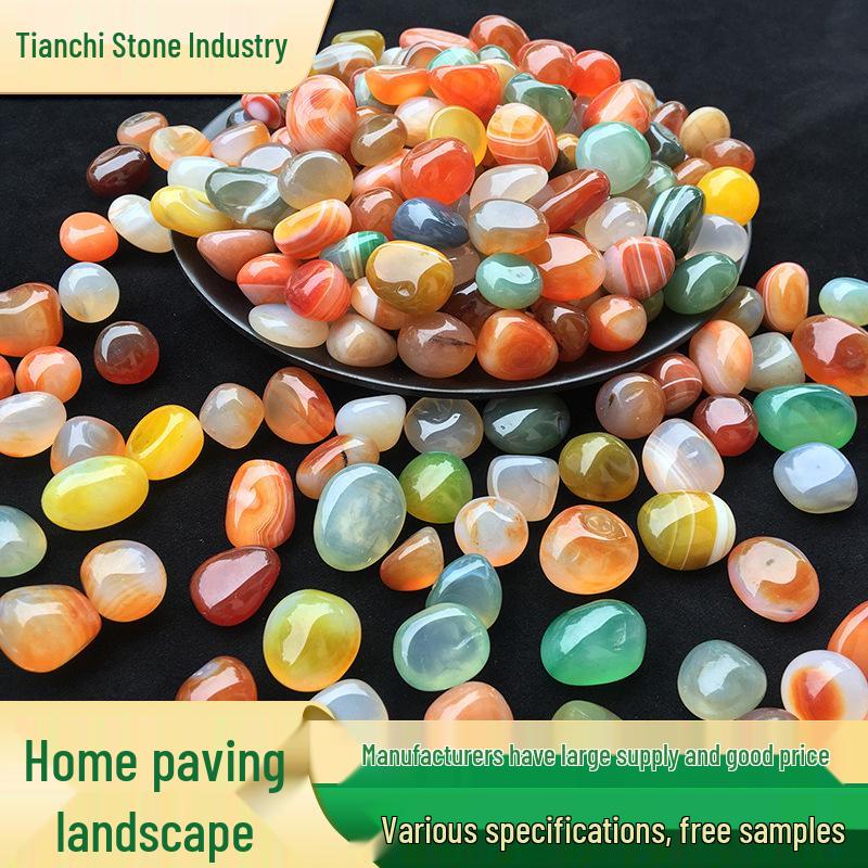 Yuhua Stone Fish Tank Decor: Warm Goose Stones, Scenic Pebbles, Agate Colored Mini Stones for Aquarium & Flower Pot Landscaping