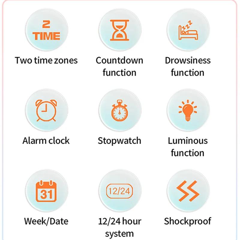 Men's Sports Electronic Watch Waterproof Countdown Calendar Night Light LED Digital Wristwatch