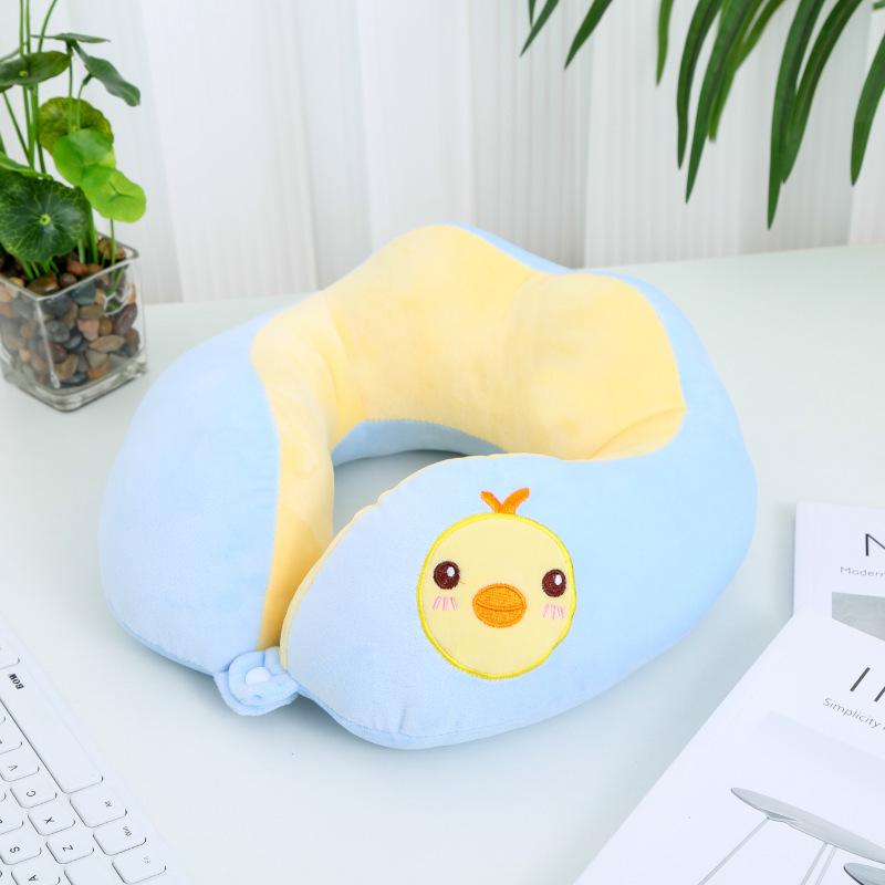 Cartoon Portable U-Shaped Neck Pillow - Foldable & Multifunctional for Travel