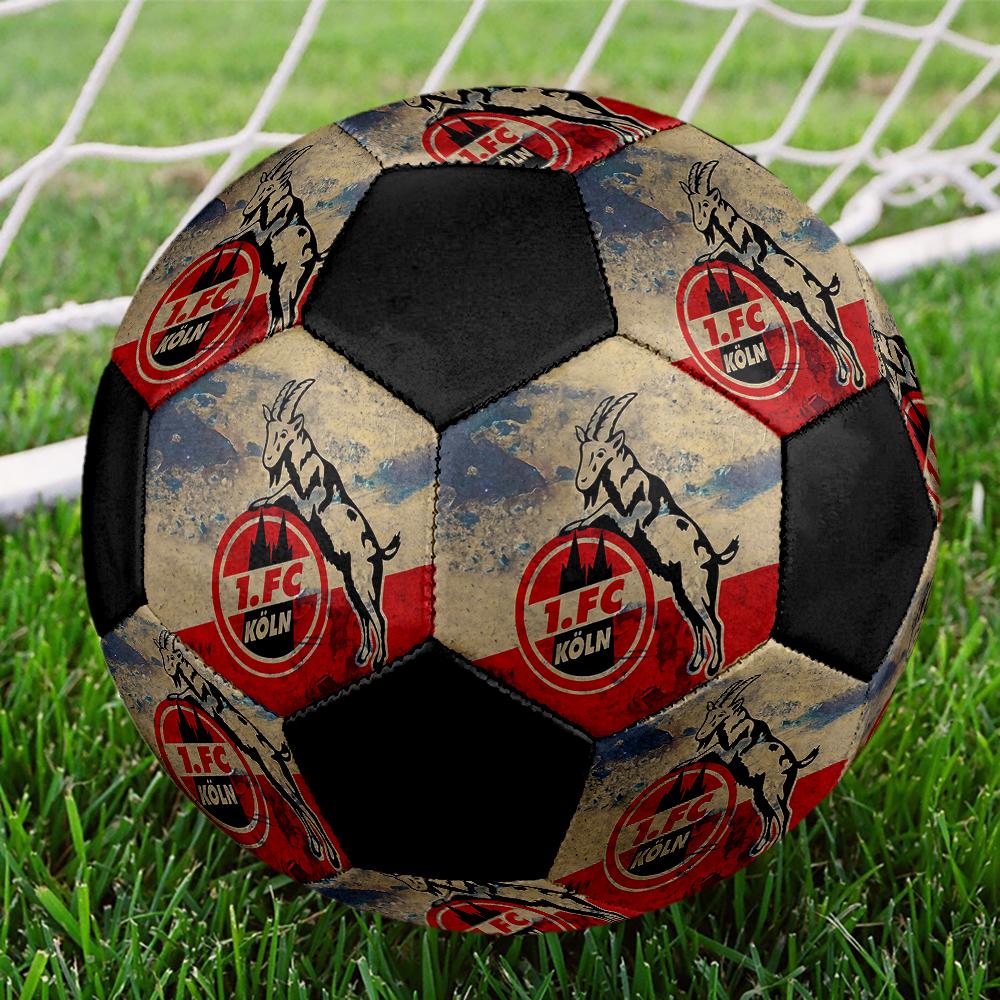Pallone da calcio Koln, colorato, adatto a tutte le età, cucito a macchina, materiale PVC, qualità da competizione, durevole e ad alto rimbalzo