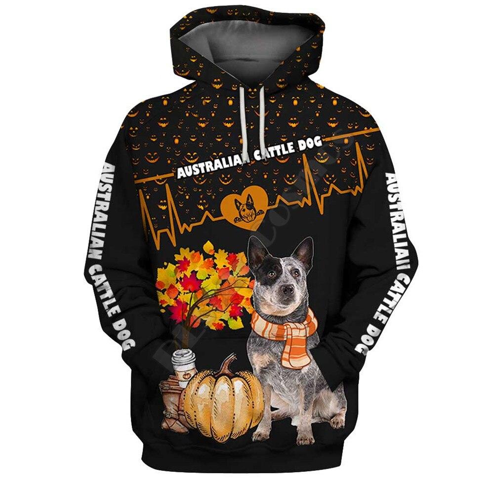 Halloween Australian Cattle Dog 3d Printed Hoodies Fashion Pullover Men