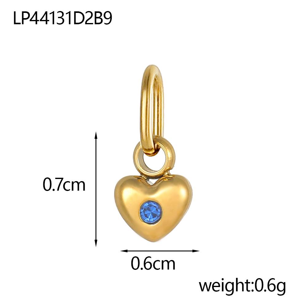 CARLIDANA Vintage Charm Women's Titanium Steel Heart-shaped Pendant Gold Plated Rhinestones 12 Birthstone Charms DIY Jewelry