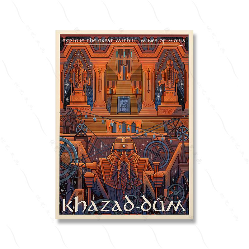 Ring Art Poster Wall Retro Travel Abstract Canvas Vintage Film Mordor Castle Lord Magic Painting Kid Bed Room Home Decor Picture