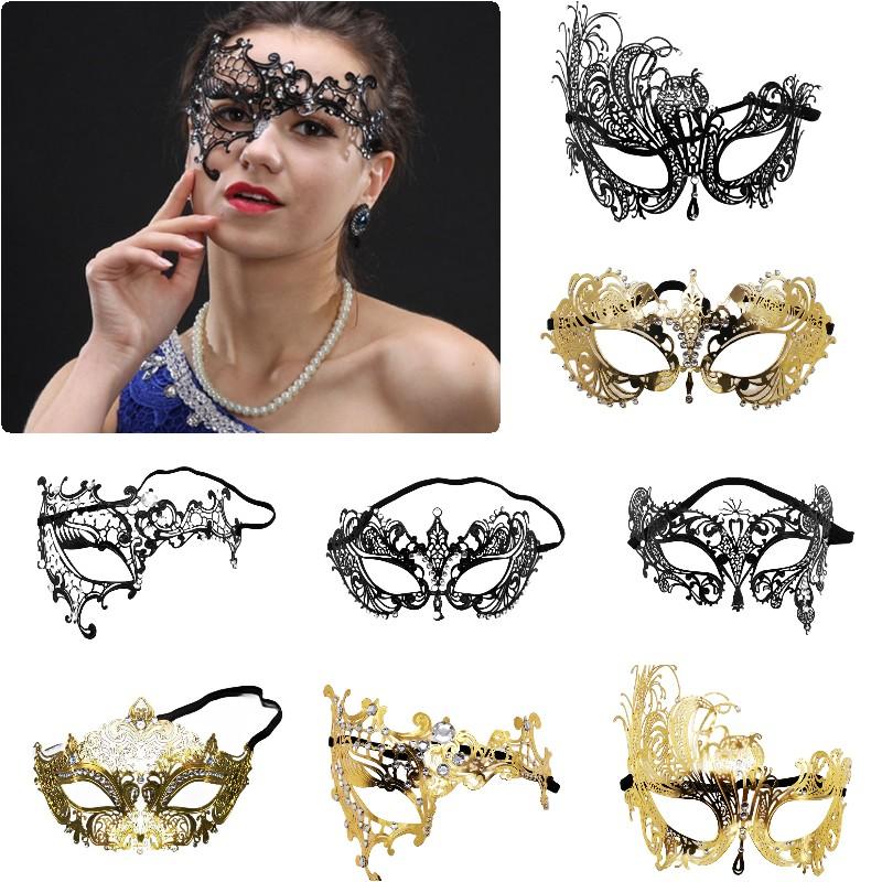 Elegant Metal Diamond Mask Masquerade Couple Halloween Party Women Accessory