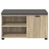 Hallway Bench with Cushion and Shelf Sonoma Oak Finish 80 x 38 x 46 cm