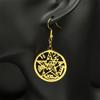Witchcraft Tetragrammaton Pentagram Stainless Steel Elegant Drop Earrings Silver Color Je Star Women Jewelry Gift E447S02