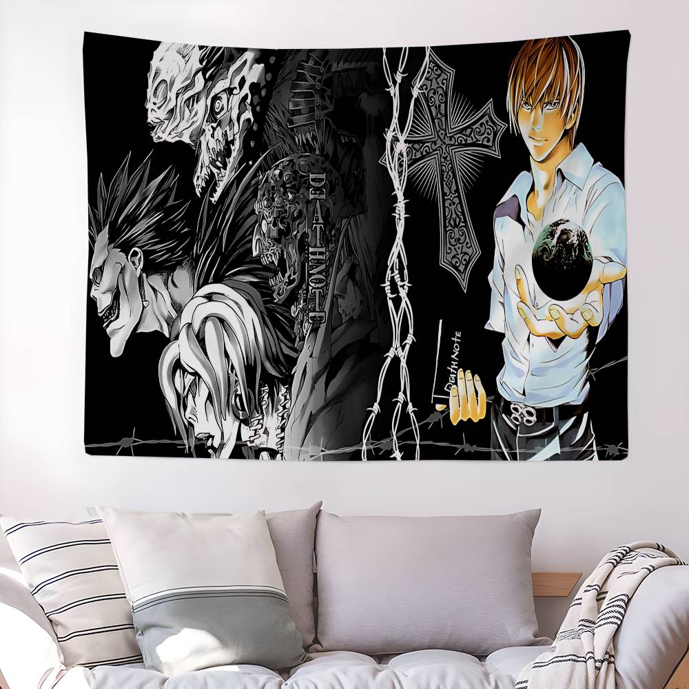 Classic Anime DDeath NNote Colorful Tapestry Wall Hanging Bohemian Wall Tapestries Mandala Wall Hanging Sheets