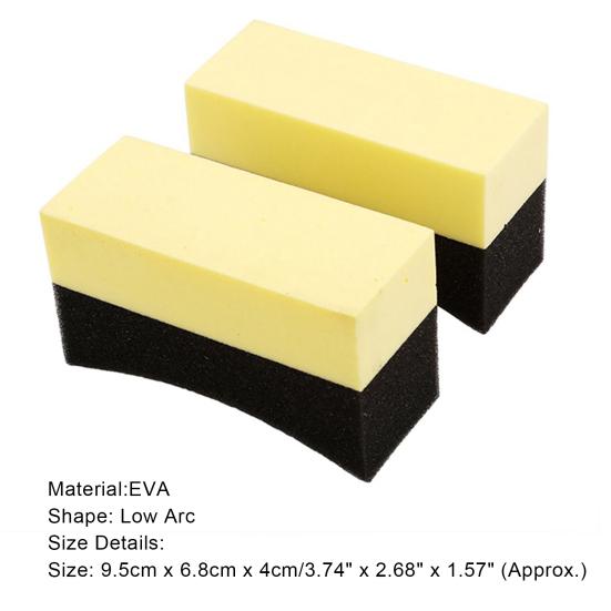 2Pcs Multifunctional Car Sponge U-Shaped Tyre Cleaning Compact Waxing Wheel Cleaning Brush Sponge