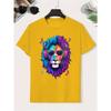 European sizes Rock Lion Cotton Boys T-Shirt Boys Creative T-Shirt, Casual Lightweight Comfortable Short Sleeve Top, Summer Youngsters's Clothing