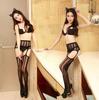 Women's Sexy Fishnet Lingerie: One-Piece Hollow Out Garter Jacquard Leggings Stockings 6057