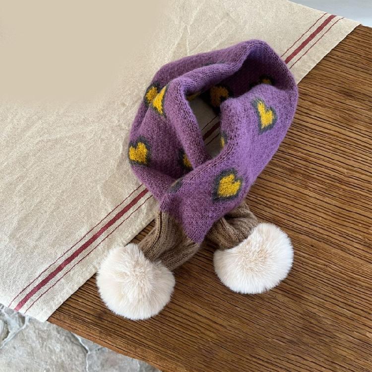 Children Knitted Scarf Soft and Warm Heart Pattern Neck Warmer Fashionable Autumn Winter Various Outfit Neck Gaiter