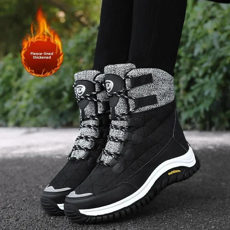 High Quality Winter Women's Plush snow boots Outdoor Waterproof Warm Plush women's boots Comfort Platform Boots botas para mujer