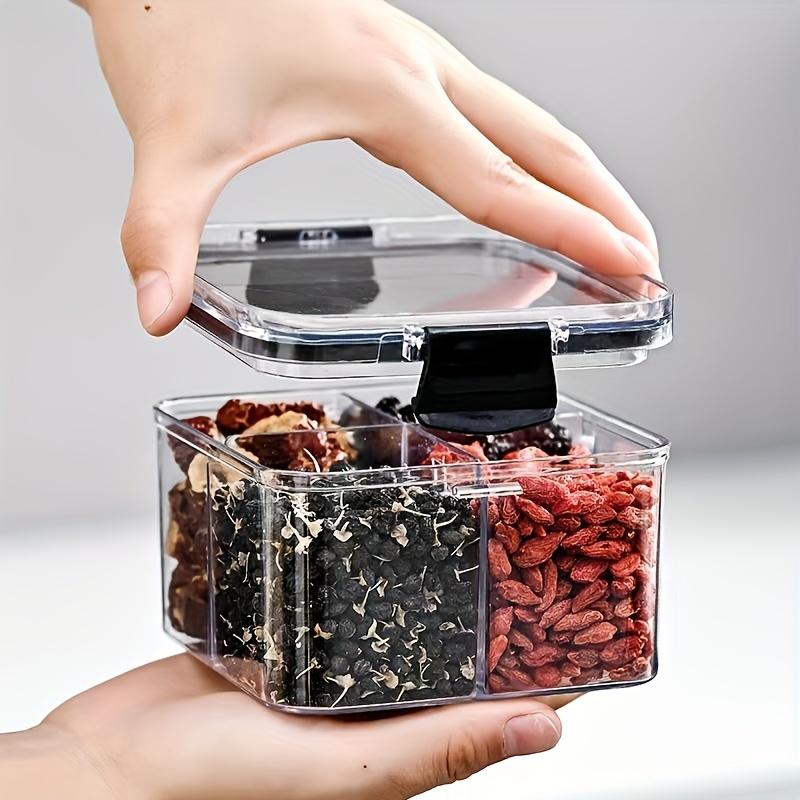 Square Compartmentalized Sealing Jar with Lid, Perfect Christmas Gift, Kitchen Organization,Square Container, Foodsafe Material