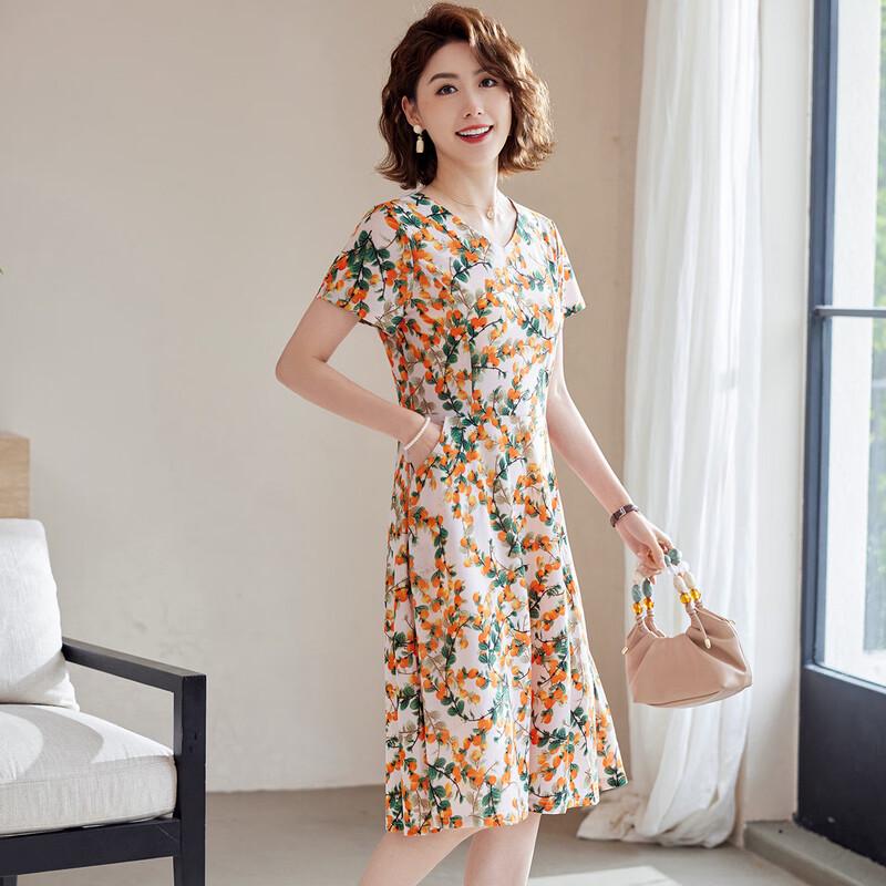 

Paosite Women s Floral V-Neck Midi Dress XL