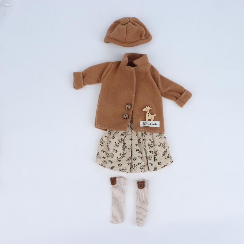 1 Set 1/6 Doll Outfit Kit 30Cm Doll Clothes Pretty Dress Hat Winter Coat Girl Toy Gift Doll Accessory No Shoes And Doll