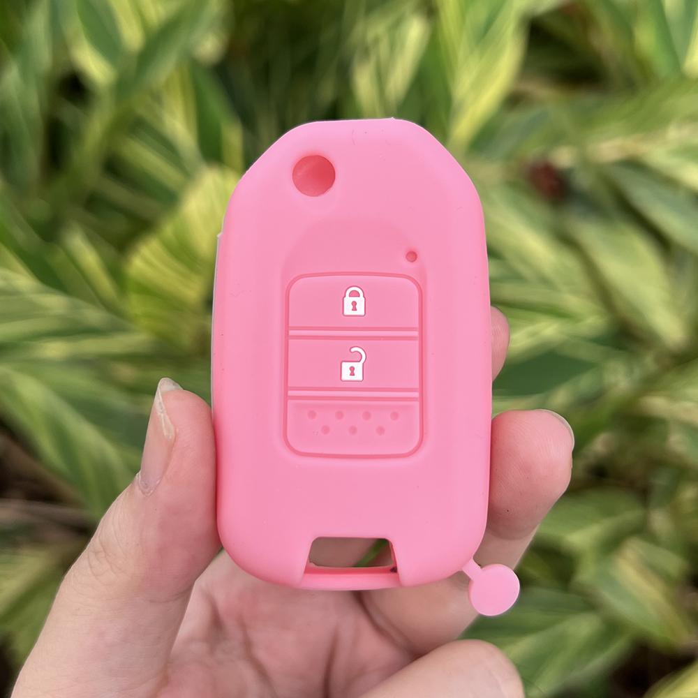 2 3 Buttons Silicone Car Key Cover Protect Skin Shell Rubber Case for Honda Accord 9 Crider Civic Jade SPIRIOR CR-V Fit Flip Key