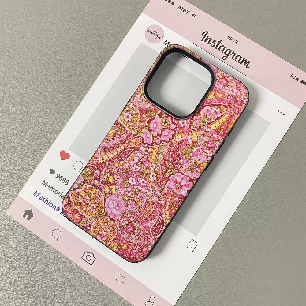 

Ethnic Style Retro Flowers Silicone Phone Case For iPhone 17 Pro 17Air 13 16 15 14 12 11 Pro Max 15 Plus Soft Bumper Cover Funda iPhone 14 Pro Max