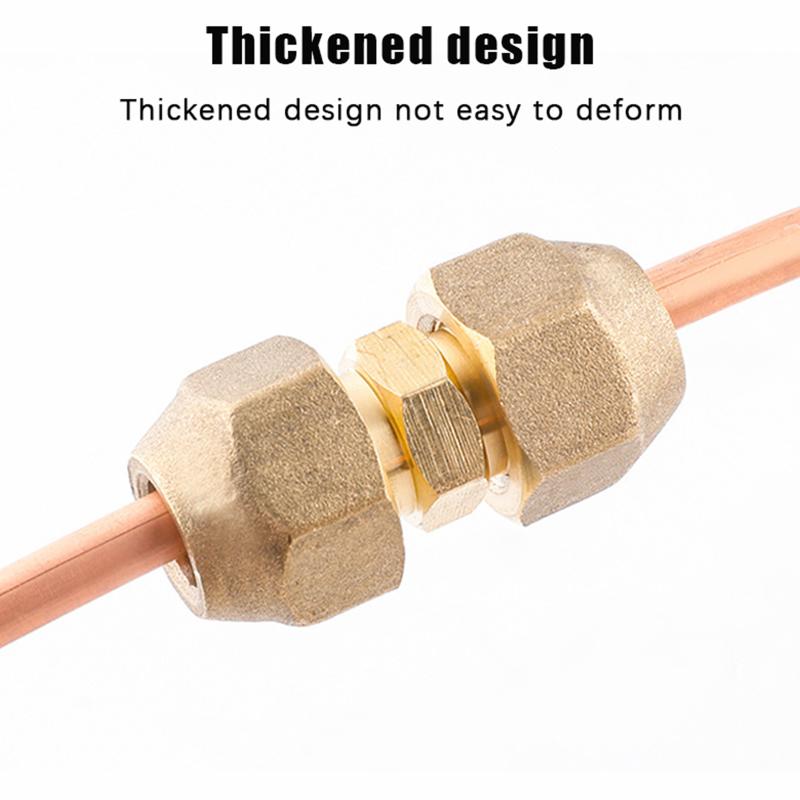 1Pcs 2/3/4/5mm Brass Quick Connectors Straight Pipe Extension Joint No-Weld Fittings With Flare Nuts Copper Connectors