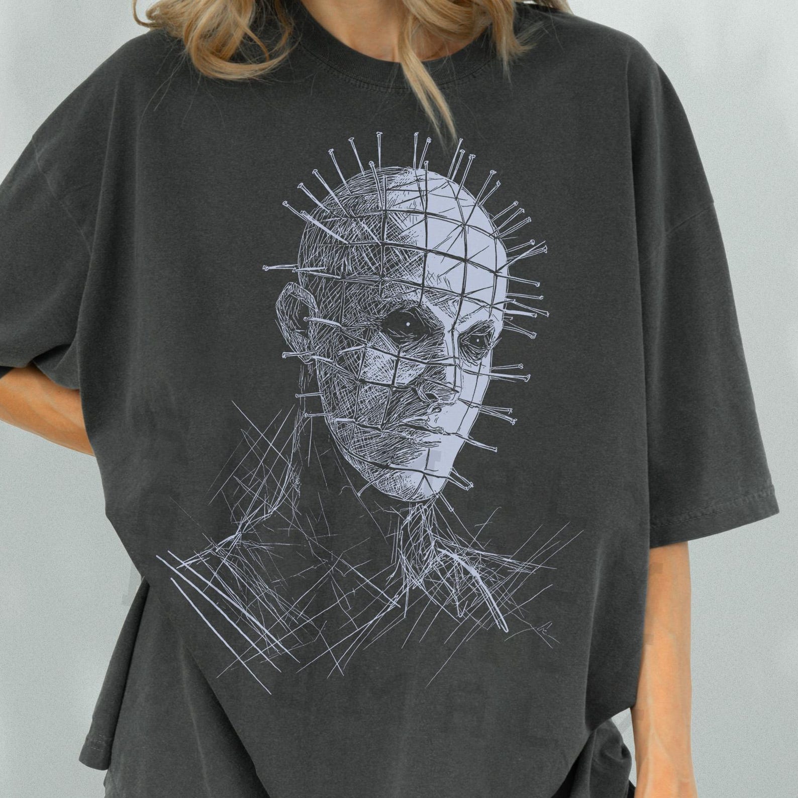 Retro 80s Horror Graphic Tee: Hell Movie Inspired Shirt L