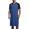 New Mens Nightshirt Short Sleeve Nightgown Sleepwear Men Oversized Comfort Cotton Nightwear Tops