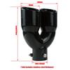 SXR-Car Universal Stainless Steel Tail Throat Car Exhaust Muffler 73-76MM Oblique Port Double Outlet Exhaust Tail Nozzle