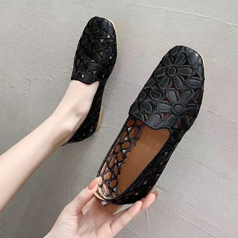 New Hollow Women's Casual Shoes Spring and Summer Single Shoes Soft Bottom Comfortable Breathable Sandal