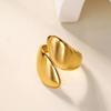 Fashion Asymmetric Wave Rings for Women Gold Plated Stainless Steel Geometric Ring Wedding Party Durable Jewelry Gift