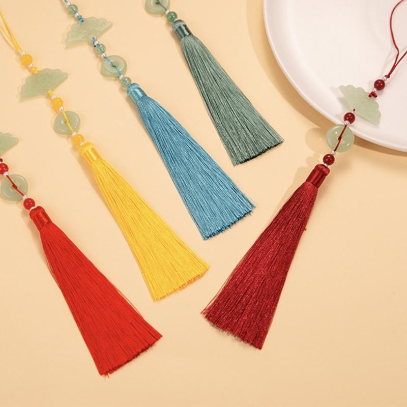 Easy Attach Tassels Pendant For Keys Bags Decoration Stylish Fan Design Keychain Ornament Polyester Accessory