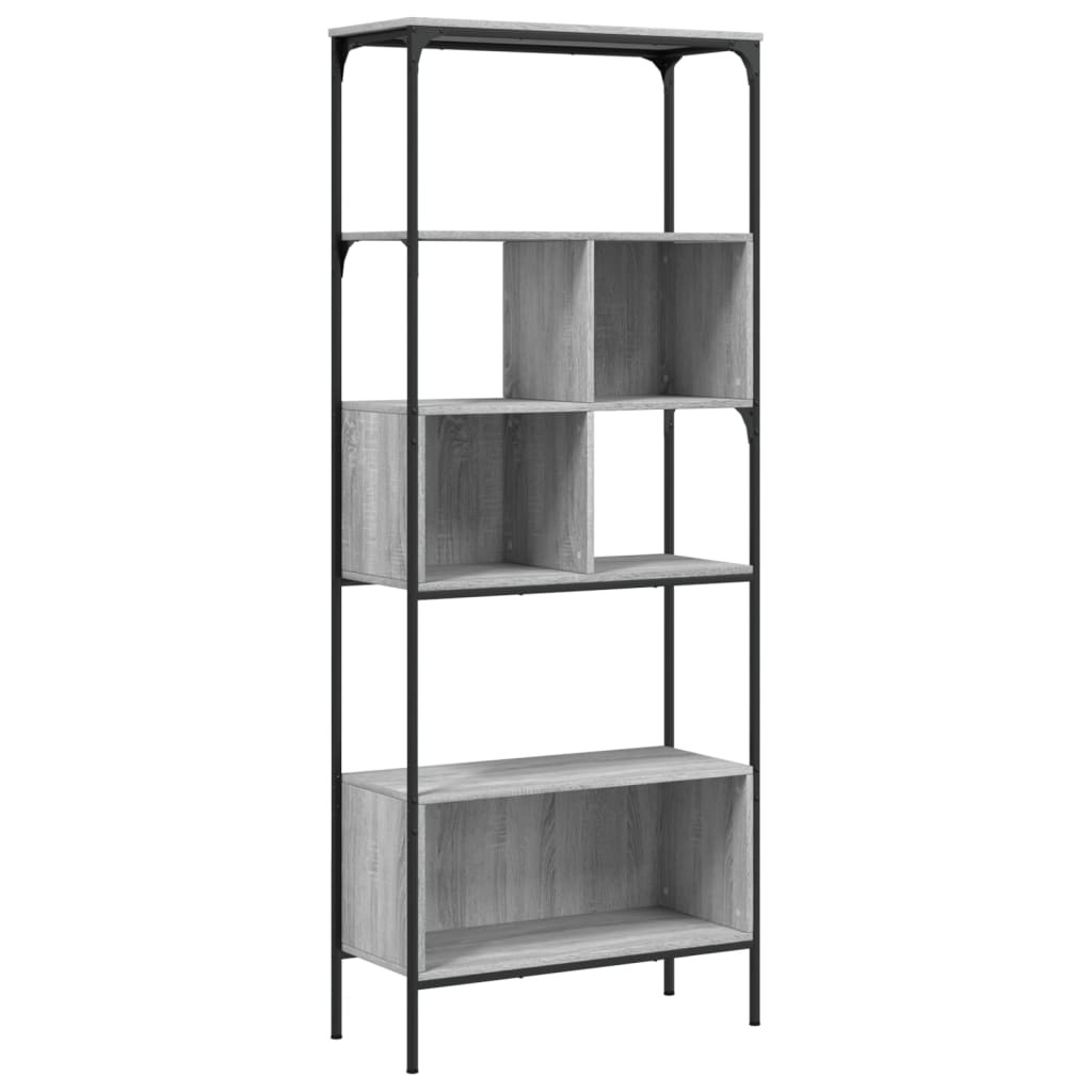 Bookshelf 5 Shelves Grey Sonoma 76 x 33 x 188.5 cm Particleboard