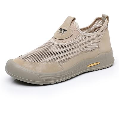 Men's Summer New Comfortable Soft-soled Shoes Lightweight Slip -on Wear-resistant Breathable Mesh Walking Sports Men's Shoes