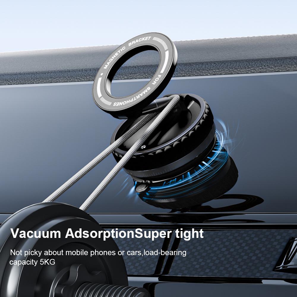Universal Car Magnetic Vacuum Adsorption Bracket 360 Degree Rotating Phone Holder Portable Folding Sucker Cup Car Phone Stand