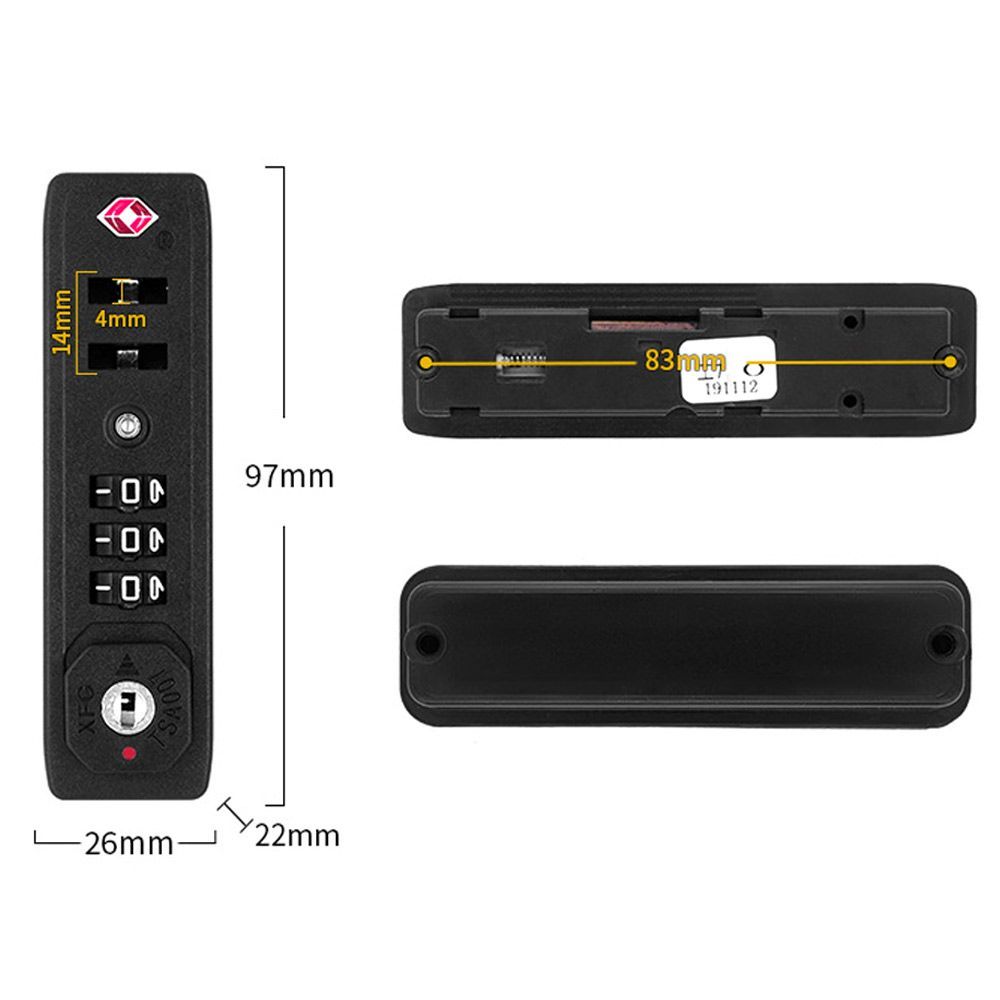 Kłódka szyfrowa 3-cyfrowa Przenośna Kłódka celna TSA Wysokiej jakości do bagażu podróżnego Walizka Kłódka kodowa antykradzieżowa Akcesoria