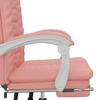 Office Chair with Reclining Function Pink Faux Leather