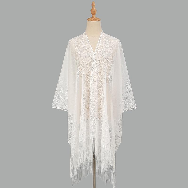 

Solid Color Triangle Lace Scarf Elegant Women Evening Party Shawl Sheer Hollow Mesh Bridal Bridesmaid Stoles Wedding Shawls Wrap