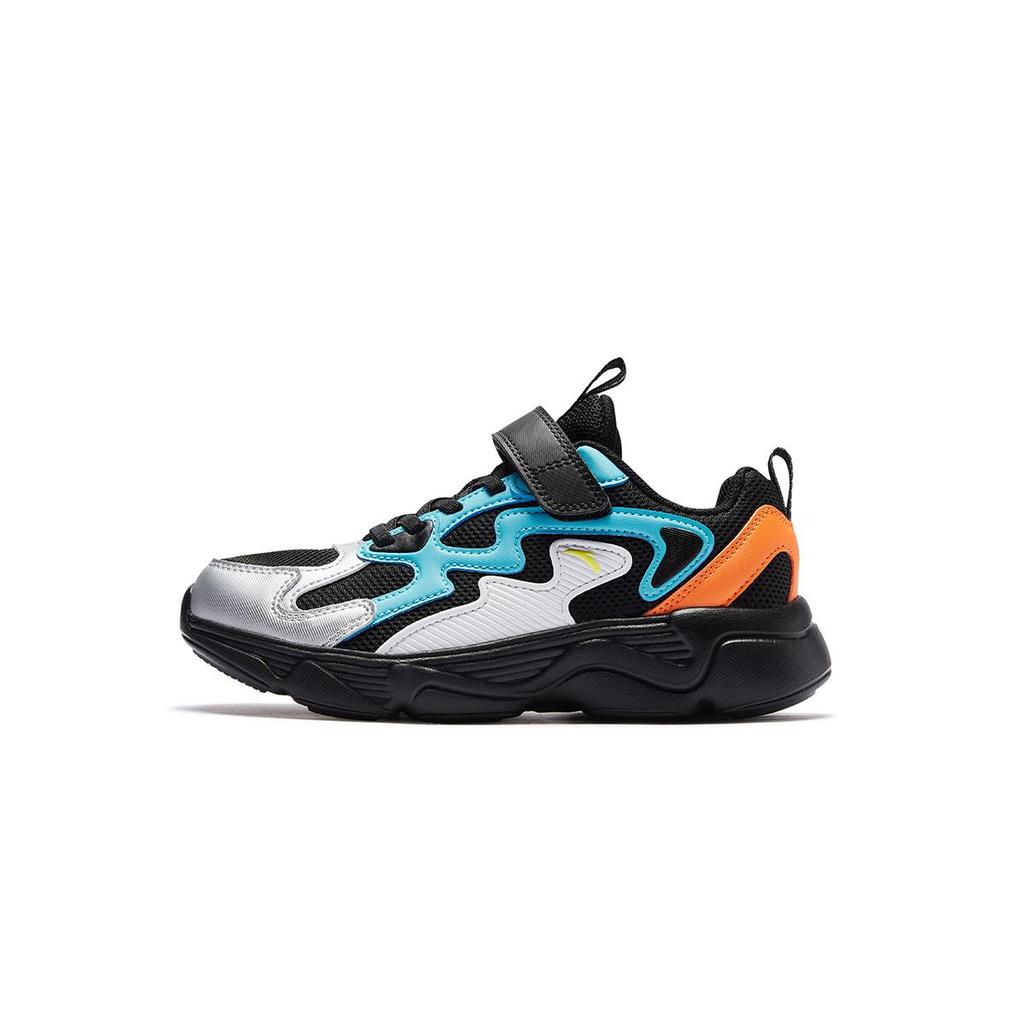 Anta Kids Comfortable Breathable Non-Slip Durable Low-Top Casual Shoes Kids sneaker Black Lake-Blue Silver 312448821U-3